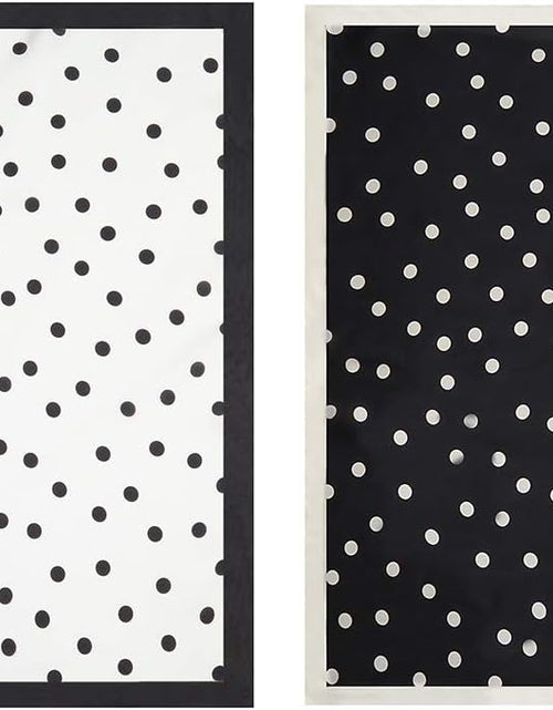 Load image into Gallery viewer, Vintage Bandanas Square Polka Dot Scarfs for Women 27&#39;&#39; x 27&#39;&#39; Silk Like Scarf Neckerchief (C3 White With Black Dot)
