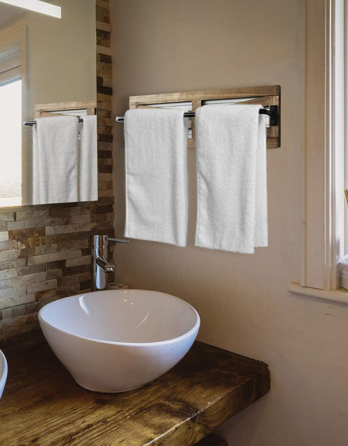 Load image into Gallery viewer, 2PCS Rustic Towel Rack for Bathroom Wall Mounted,  Towel Holder and Organizer (Brown)
