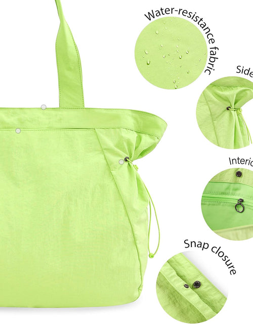 Load image into Gallery viewer, 18L Side-Cinch Shopper Bags Lightweight Shoulder Bag Tote Handbag for Shopping Workout Beach Travel, Lime
