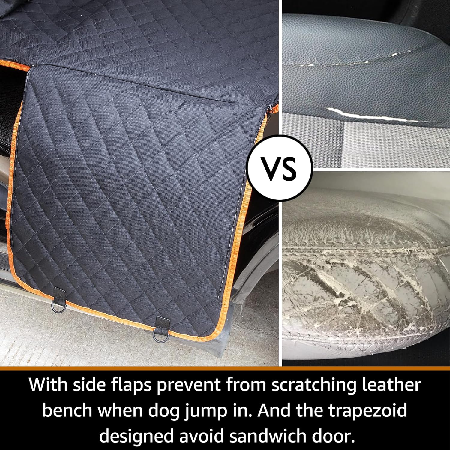 Dog Car Seat Covers W, aterproof, Dog Seat Cover with Side Flaps from Scratching, Standard