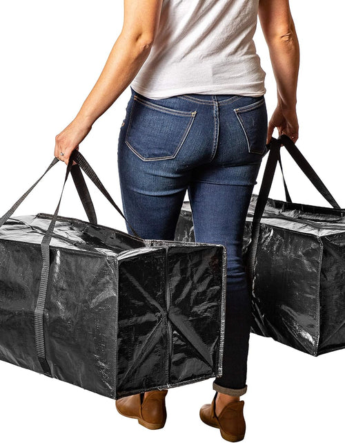 Load image into Gallery viewer, 10 Moving Bags, Heavy Duty Extra Large Stronger Handles Wrap Around bag Storage Totes Zippered Reusable Moving Supplies
