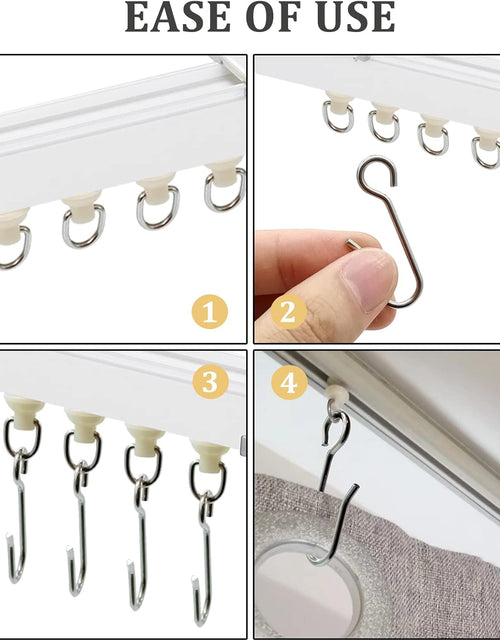 Load image into Gallery viewer, 100 Pieces Shower Curtain Hooks and Gliders for Shower Curtain Straight Curved Curtain Track Rollers for Bendable Curtain Track Pulley
