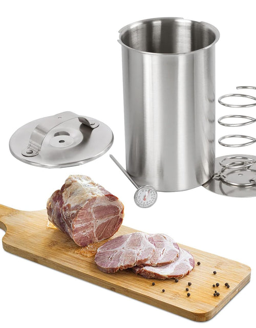 Load image into Gallery viewer, Stainless Steel Ham Maker Meat Press Cooker for Making Healthy Homemade Deli Meat with Thermometer
