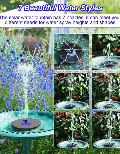 Load image into Gallery viewer, Solar Fountain 3.5W Floating Bird Bath Fountains with Blue Flower, Colorful
