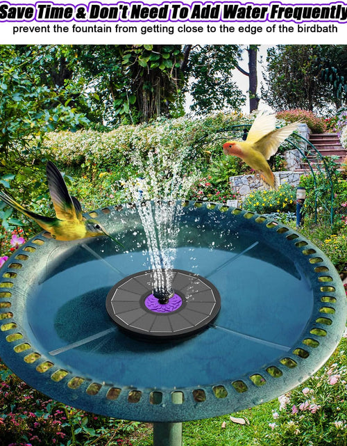 Load image into Gallery viewer, Solar Fountain 3.5W Bird Bath Fountains with Flower 2024 Upgraded Glass Panel, Black
