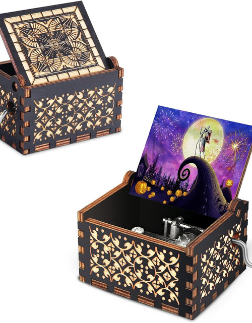 Load image into Gallery viewer, Wooden Music Box - The Nightmare Before Christmas Laser Engraved Hand Crank Musical Box
