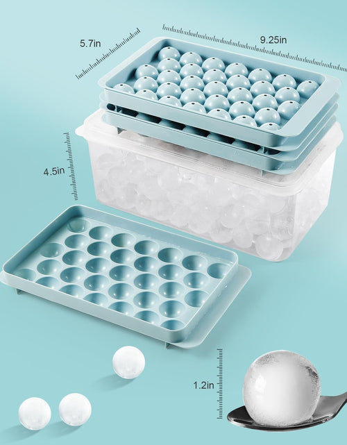 Load image into Gallery viewer, Stackable Round Ice Cube Tray Set with Lid &amp; Bin – Create 99PCS Round Ice Balls, Ice Trays for Freezer
