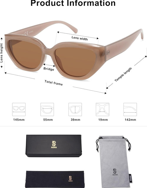 Load image into Gallery viewer, Trendy Cute Cat Eye Polarized Sunglasses for Women Fashion Cateye Womens Sunnies, Brown
