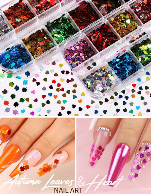 Load image into Gallery viewer, 12 Sheets Nail Art Sticker 3D Self-Adhesive, Nail Art Decoration with 5 Boxes Holographic,Spring/Summer
