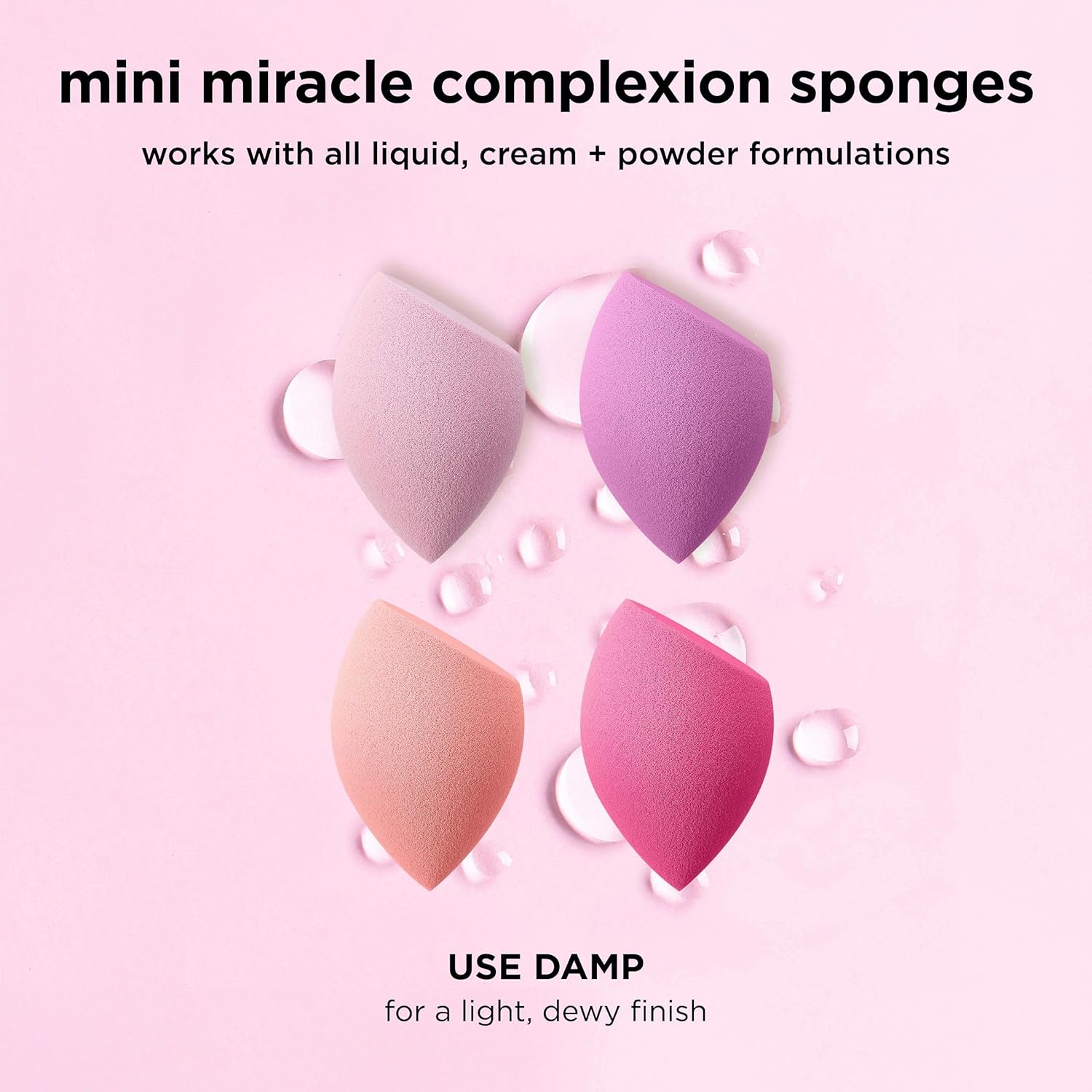 Mini Miracle Complexion Sponge 4 Pack, Small Makeup Blending Sponges