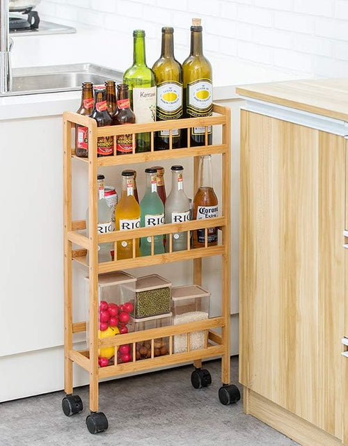 Load image into Gallery viewer, 3-Tier Kitchen Removable Storage Cart, Slim Slide Out Rolling Pantry Shelf
