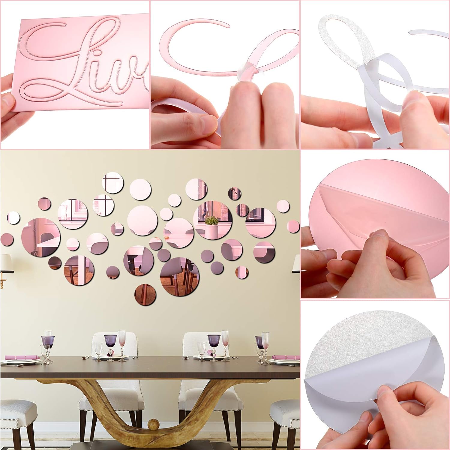 3D Acrylic Mirror Wall Decor Stickers DIY Faith Live Laugh Hope Love Family