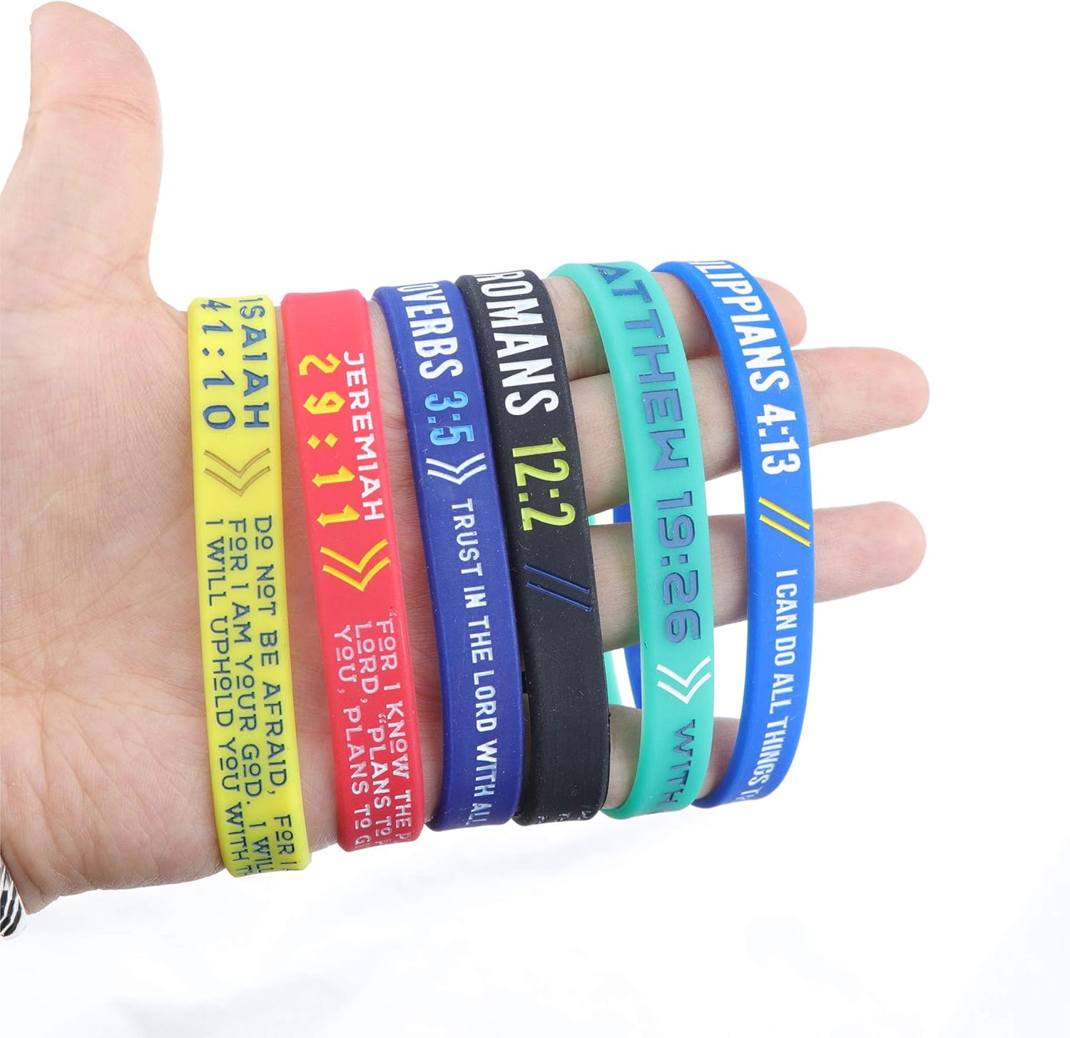 12Pcs Silicone Wristbands Bracelet for Men Women Rubber Bracelet Gifts