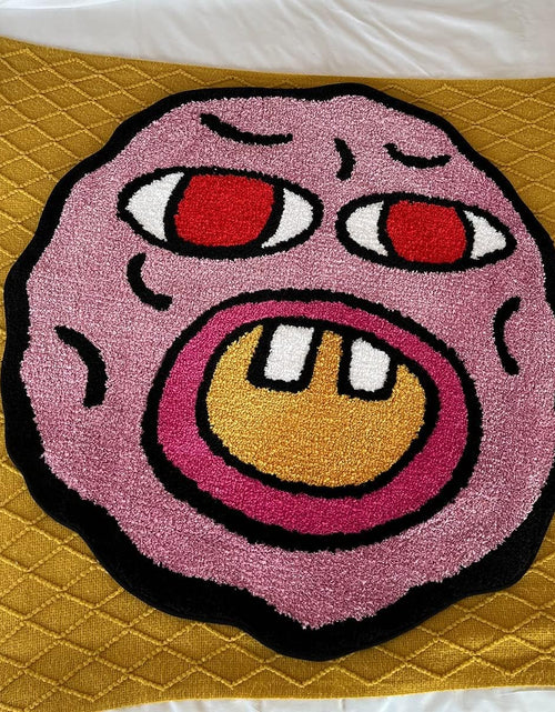 Load image into Gallery viewer, Tufted Carpet Cherry Bomb Rug Pink Room Decor Kawaii Rug Small Rugs (23.6X23.6 Inch)
