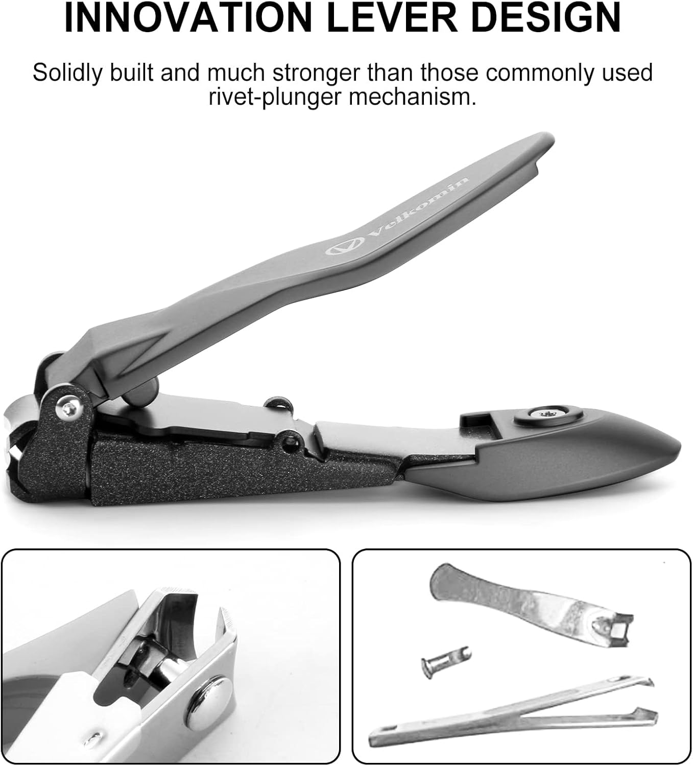 Nail Clippers for Men with Catcher, Ergonomic Design Self-Collecting Sharp Blade Durable Nail Clipper Cutters