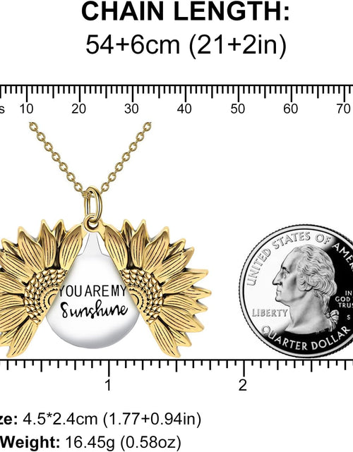 Load image into Gallery viewer, You Are My Sunshine Locket Necklace - Flower, Floral, Spring, Summer Necklace - Great Gift for Mom, Sister, Girlfriend, Wife
