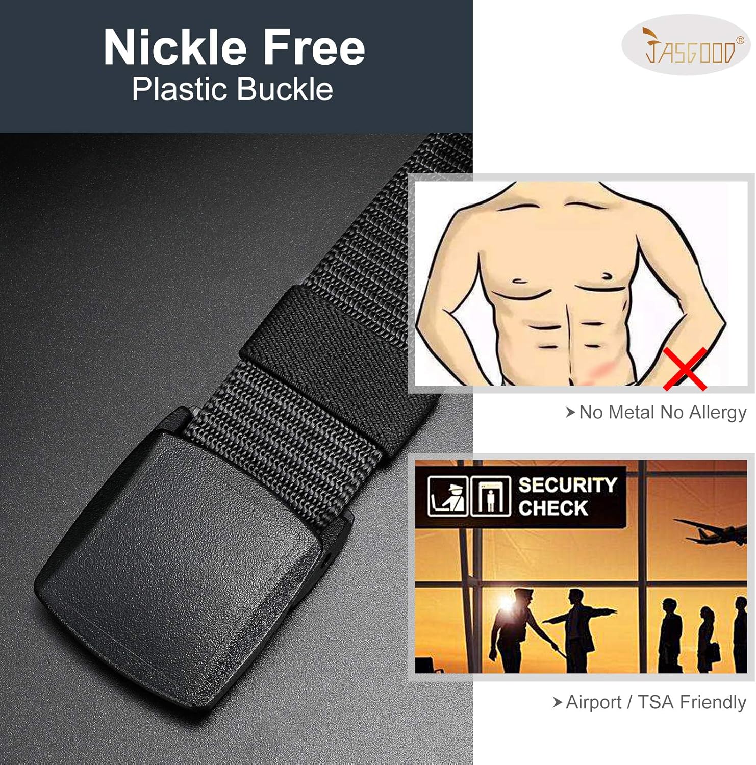 2 Pack Webbing Canvas Outdoor Web Belt with Plastic Buckle gift for Men (Fits Pants up to 40 inches)