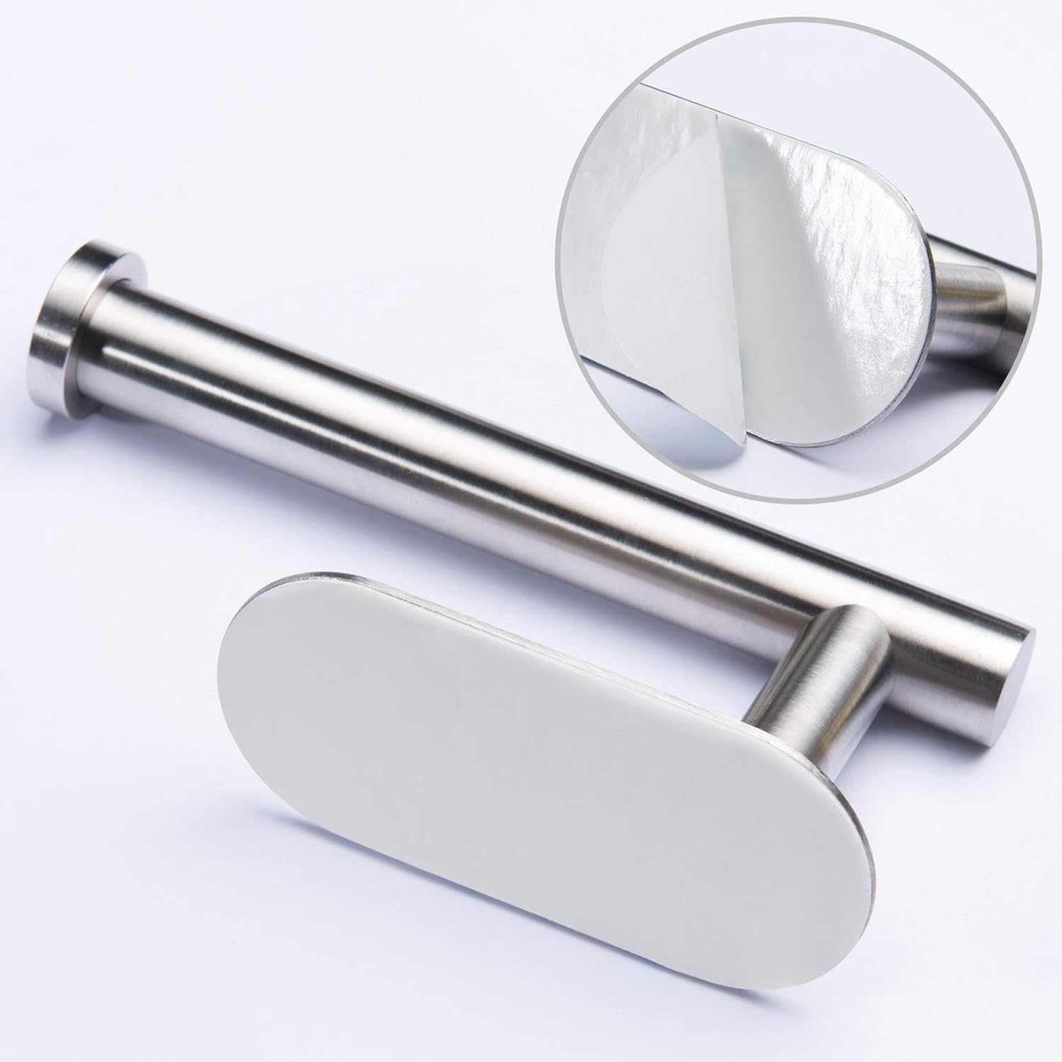 Toilet Paper Holder Self Adhesive - Adhesive Toilet Roll Holder no Drilling for Bathroom Stainless Steel Brushed