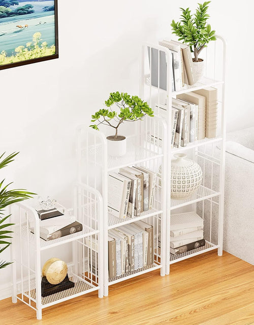 Load image into Gallery viewer, Bookshelf Storage Shelf Small Bookcase Freestanding Storage Stand Multi-Functional Organizer (3 Tiers, White)
