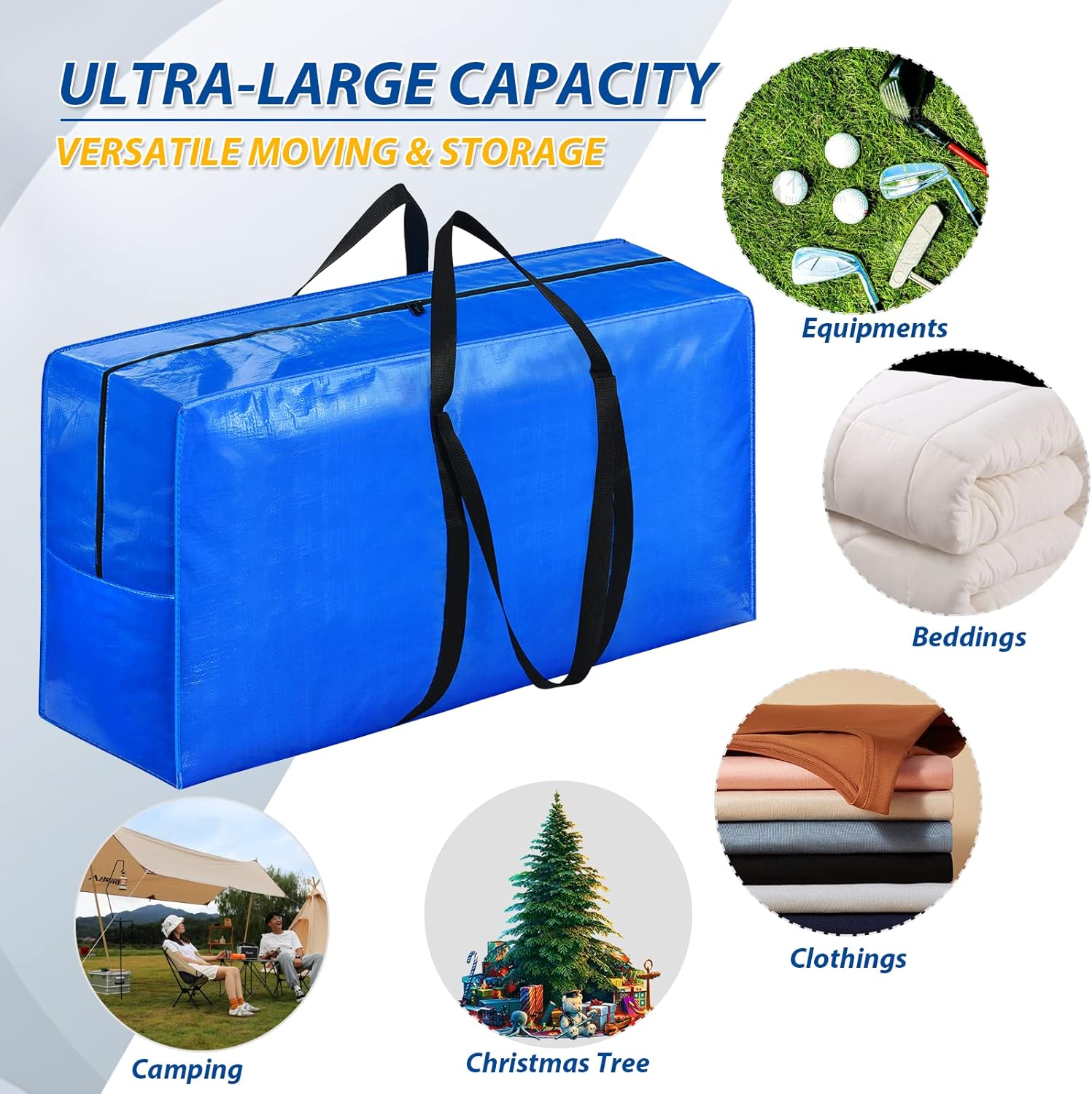 57 Gallon Extra Large Storage Bags, XXL Jumbo Moving Bags Heavy Duty, Storage Totes Moving Boxes Supplies, 2 PACK