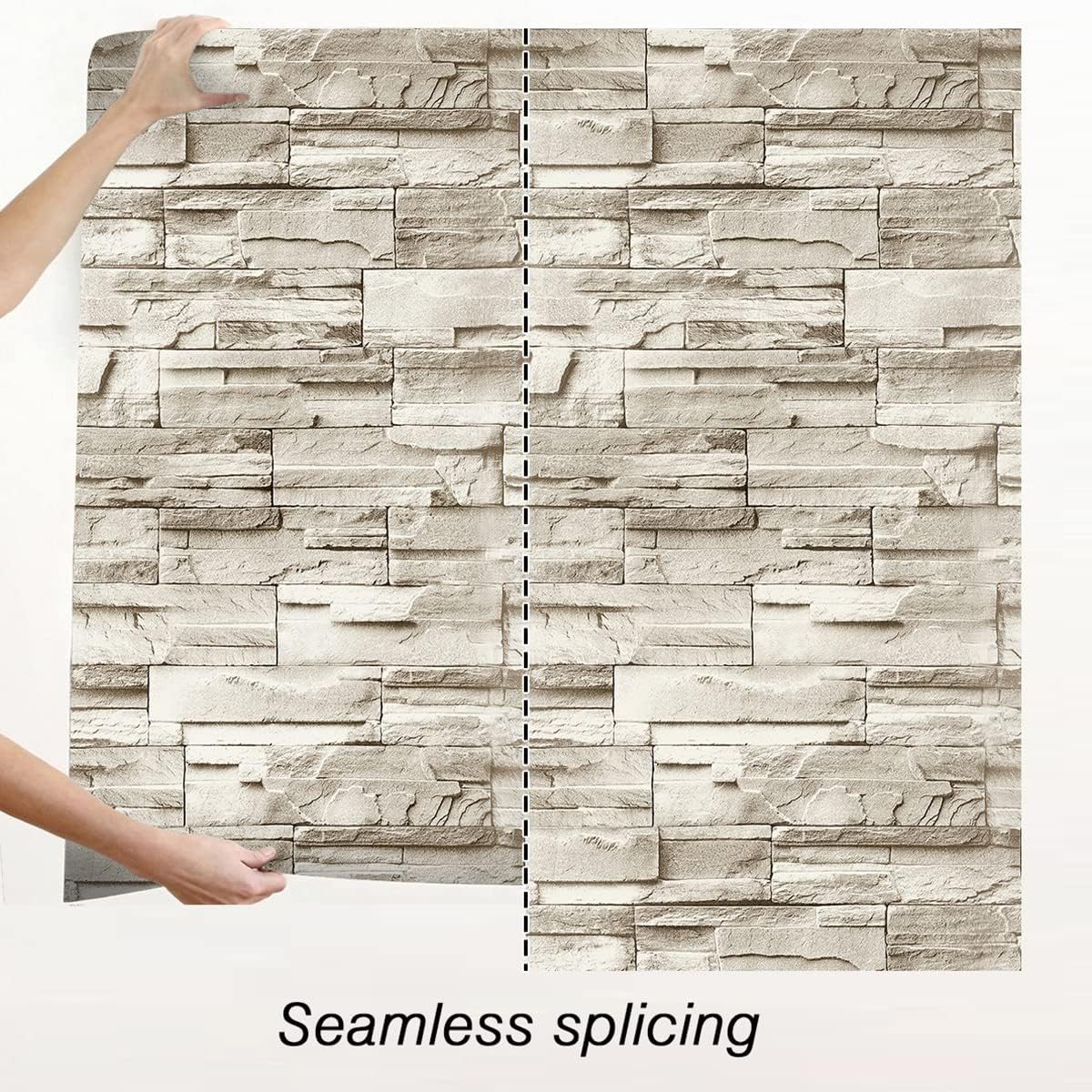 Stone Peel and Stick Wallpaper 17.7inch×118.1inch Brick Peel and Stick Backsplash