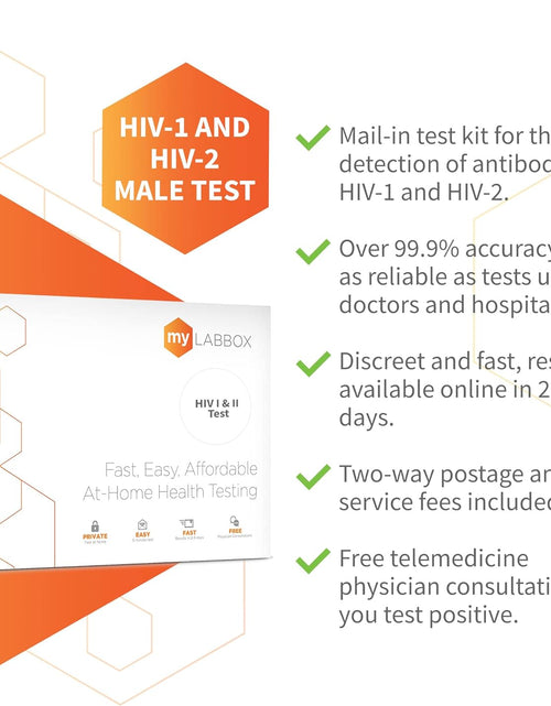 Load image into Gallery viewer, STD at Home Test for Men HIV-1 and HIV-2
