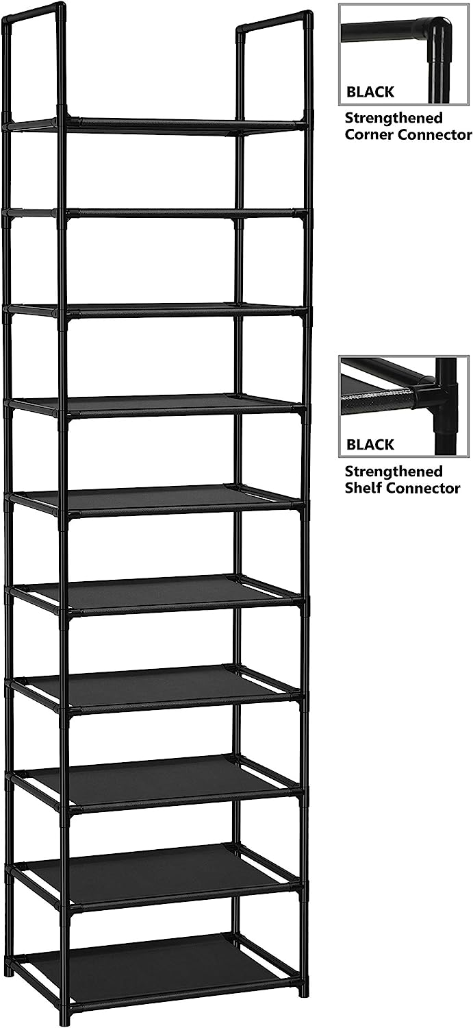 10 Tiers Shoe Rack 20-25 Pairs Sturdy Shoe Shelf