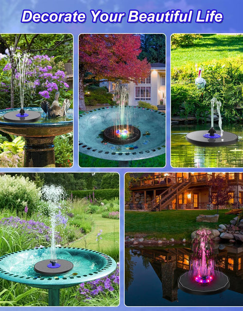 Load image into Gallery viewer, Solar Fountain 3.5W Floating Bird Bath Fountains with Blue Flower, Colorful
