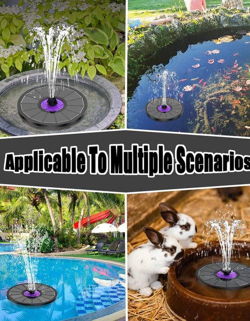 Load image into Gallery viewer, Solar Fountain 3.5W Bird Bath Fountains with Flower 2024 Upgraded Glass Panel, Black
