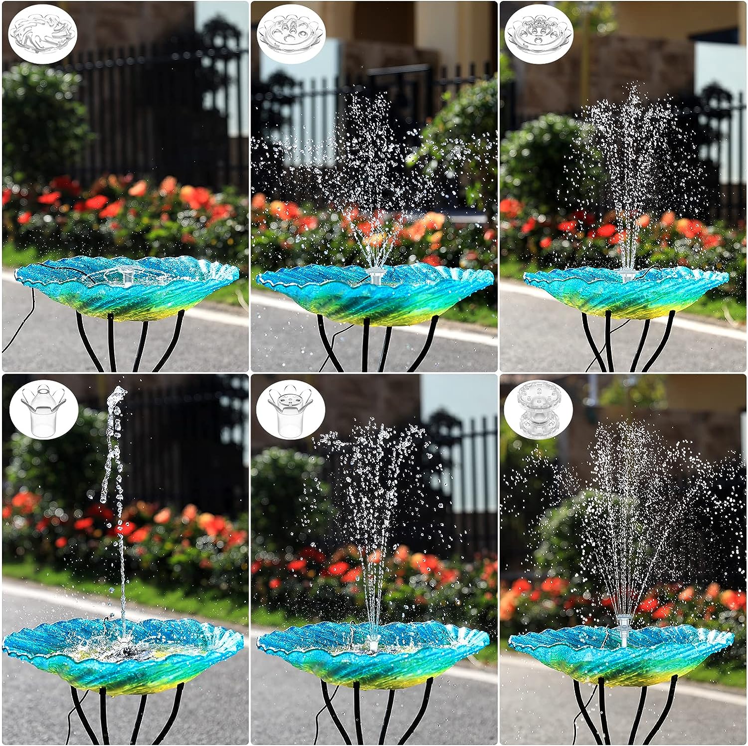 3.5W Solar Fountain Pump for Water Feature Outdoor DIY Solar Bird Bath Fountain with Multiple Nozzles