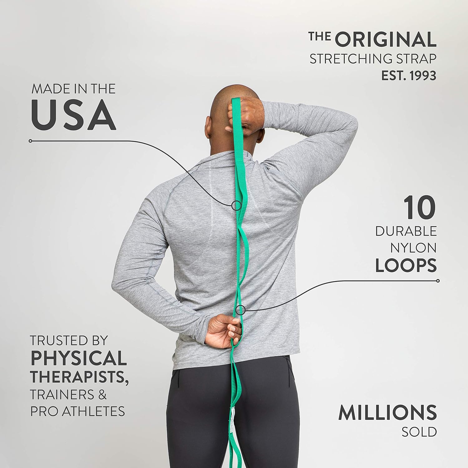 The Original Stretch Out Strap with Exercise Book, USA Made Top Choice Stretch Out Straps for Physical Therapy