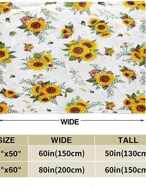 Load image into Gallery viewer, Sunflower Butterfly Throw Blanket Super Soft Flannel Throw Blanket Lightweight, 50&quot;X60&quot;
