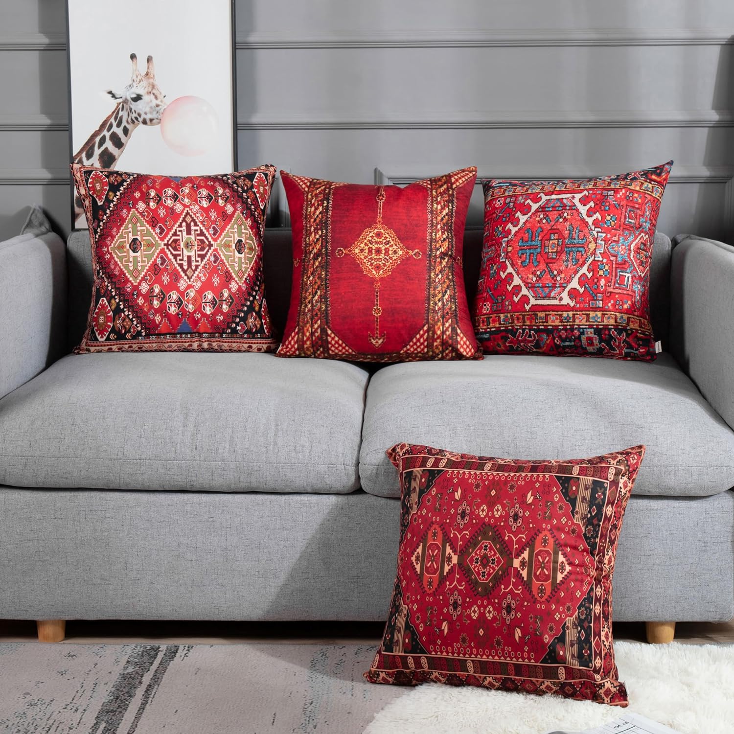 Turkish Boho Pillow Covers | Moroccan | Set of 4 | 20x20 NEW