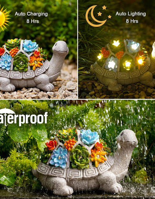 Load image into Gallery viewer, Solar Garden Statue Turtle Figurine 7 LED Lights (Turtle)
