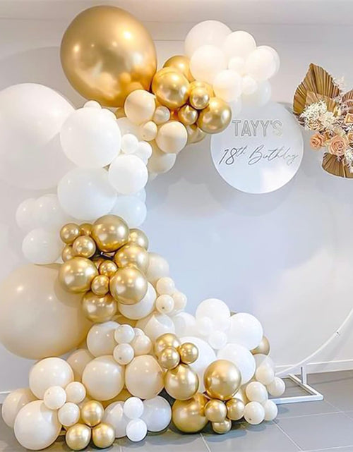 Load image into Gallery viewer, 129pcs Metallic Gold Balloons Latex Balloons Different Sizes 18 12 10 5 Inch Party Balloon Kit, Gold
