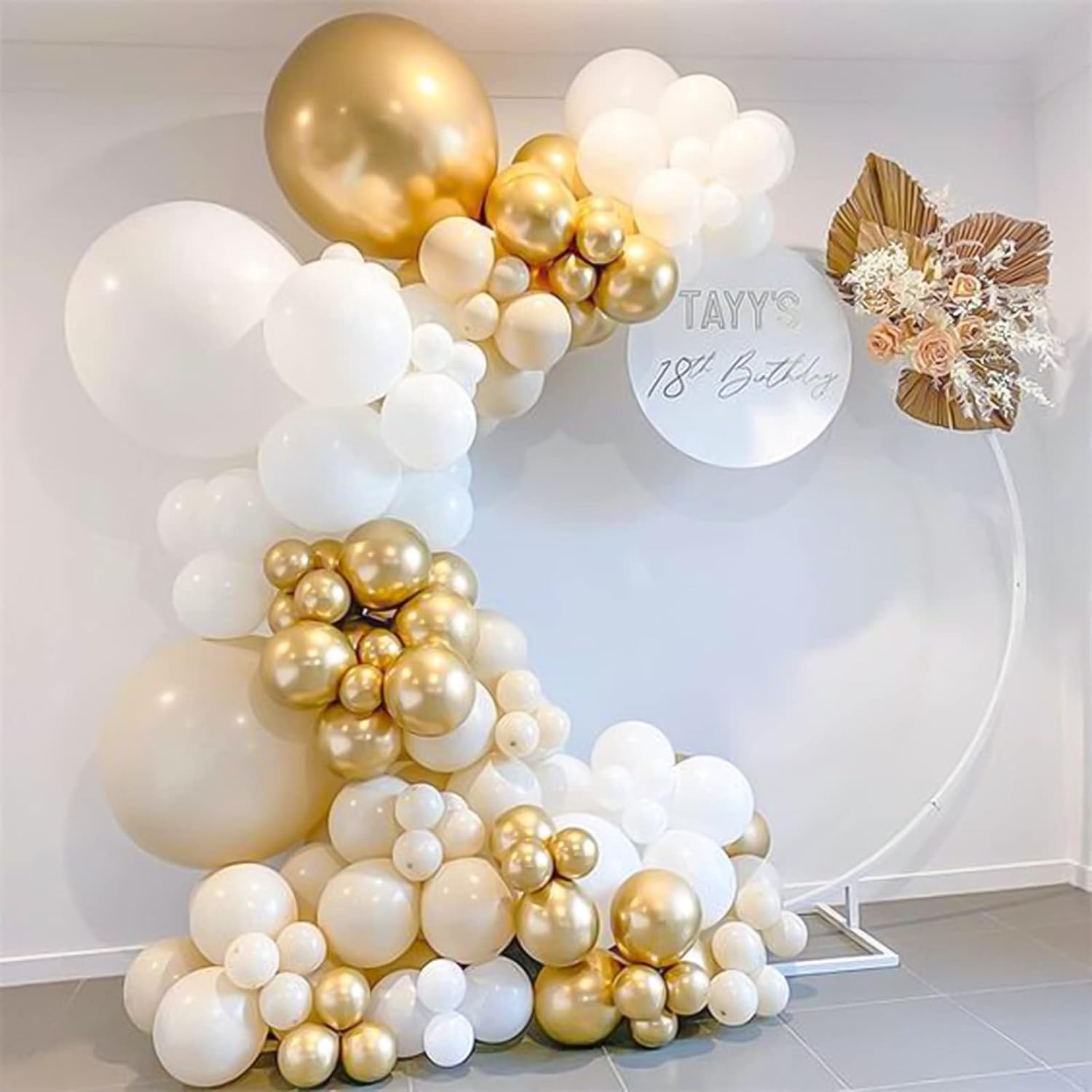 129pcs Metallic Gold Balloons Latex Balloons Different Sizes 18 12 10 5 Inch Party Balloon Kit, Gold