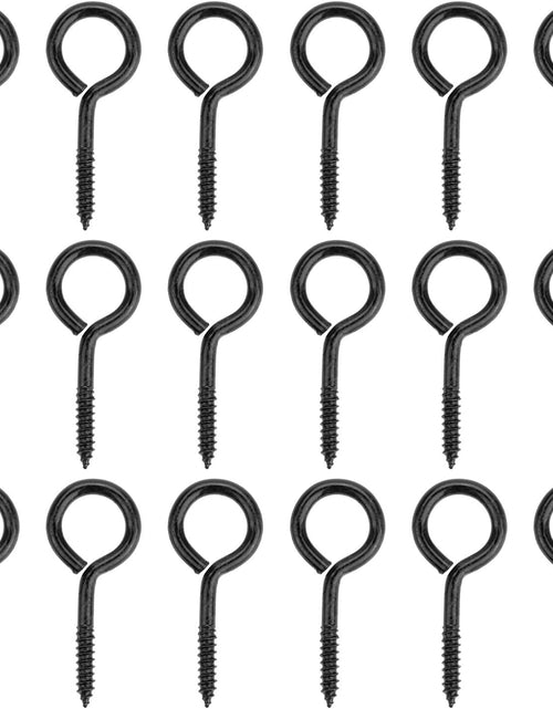 Load image into Gallery viewer, 40 Pieces 2 inch Screw Eyes, Black Zinc Plated Steel Screw Eyes, Self Tapping Screw Hooks, Metal Eye Hooks, Eyelet Screws
