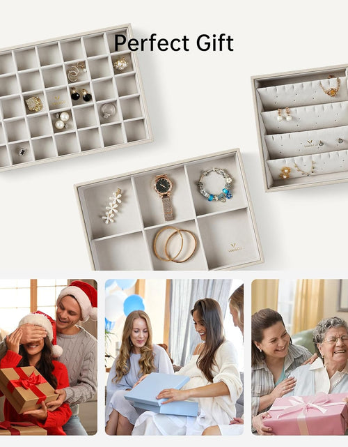 Load image into Gallery viewer, Stackable Jewelry Organizer Trays for Drawers, 35 Grid Grey
