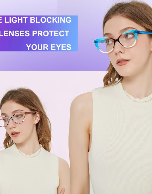 Load image into Gallery viewer, 4PC Cat Eye Reading Glasses for Women,Blue Light Flexible Spring Hinges.Fashion Reading Glasses for Women
