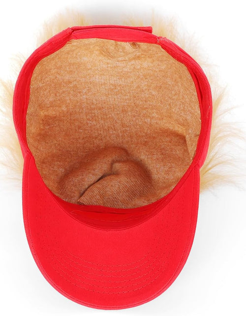 Load image into Gallery viewer, Trump 2024 Hat with Hair,Donald Trump Make America Great Again Wig Hat Embroidered Ultra Adjustable
