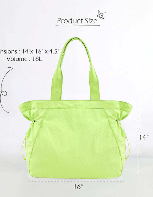 Load image into Gallery viewer, 18L Side-Cinch Shopper Bags Lightweight Shoulder Bag Tote Handbag for Shopping Workout Beach Travel, Lime
