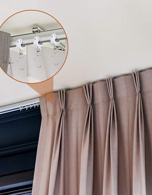 Load image into Gallery viewer, 120 Pieces Curtain Track Sets, Ceiling Curtain Track Hooks, S Hooks Straight Curved Curtain Track Rollers for Ceiling Track
