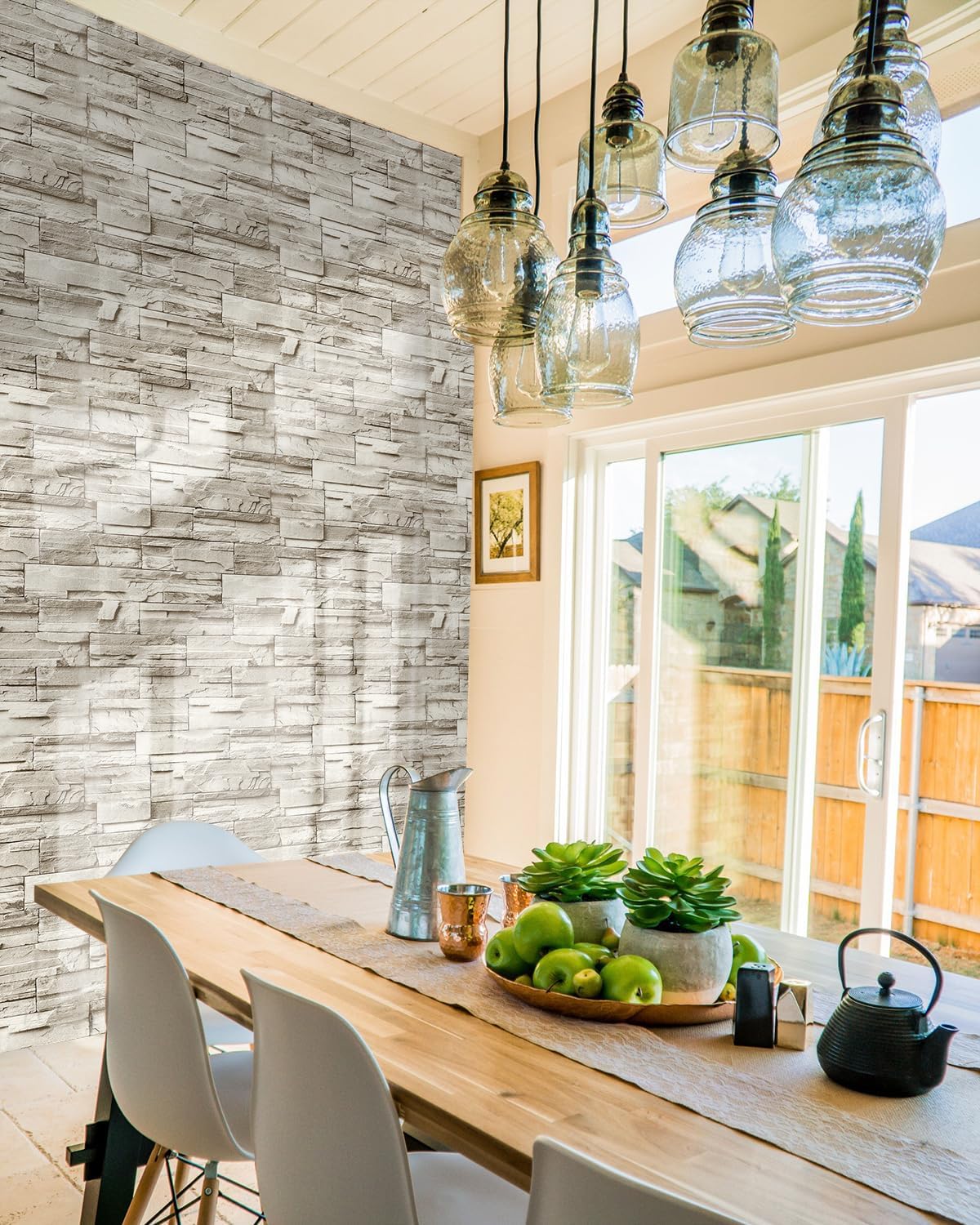 Stone Peel and Stick Wallpaper 17.7inch×118.1inch Brick Peel and Stick Backsplash