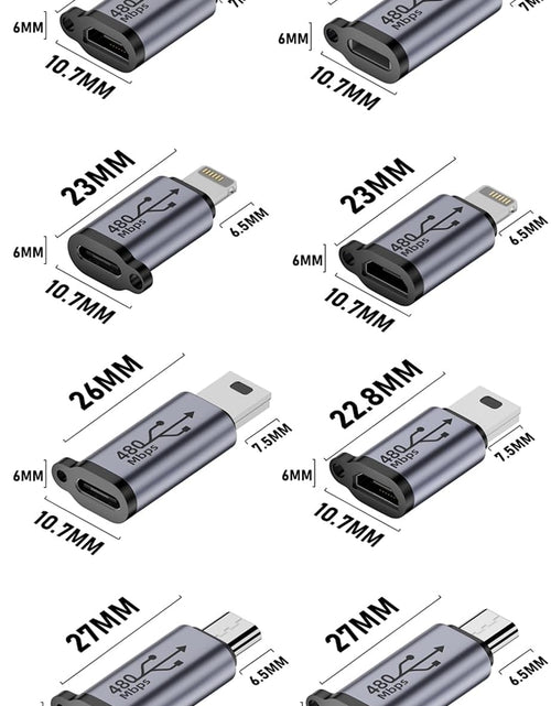 Load image into Gallery viewer, USB C/Lightning to Micro USB Adapter  (8 Pack)
