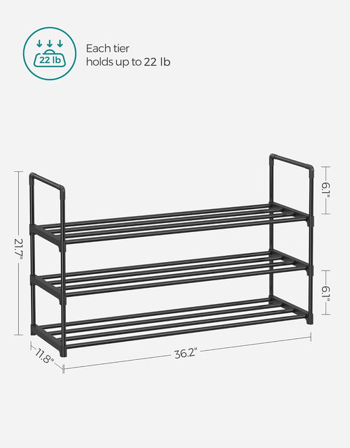 Load image into Gallery viewer, 3 Tier Shoe Organizer, Metal Shoe Storage Shelf for 15 Pairs of Shoes
