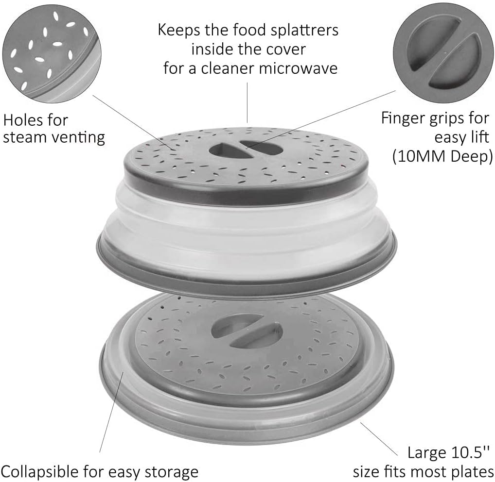 Collapsible Microwave Cover for Food Microwave Splatter Cover