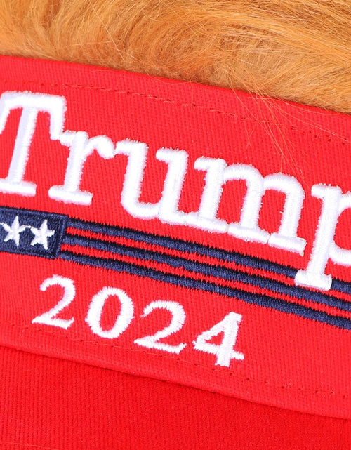 Load image into Gallery viewer, Trump 2024 Hat with Hair,Donald Trump Make America Great Again Wig Hat Embroidered Ultra Adjustable
