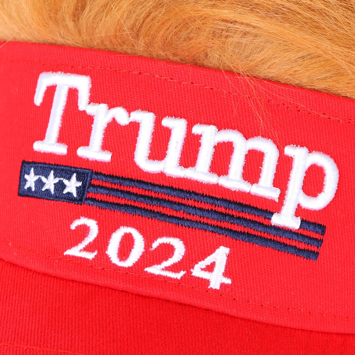 Trump 2024 Hat with Hair,Donald Trump Make America Great Again Wig Hat Embroidered Ultra Adjustable