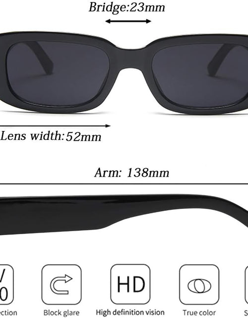 Load image into Gallery viewer, 4 Pieces Retro Vintage Sunglasses Small Square Rectangle 90s Glasses Trendy Y2K for Women Aesthetic Accessories
