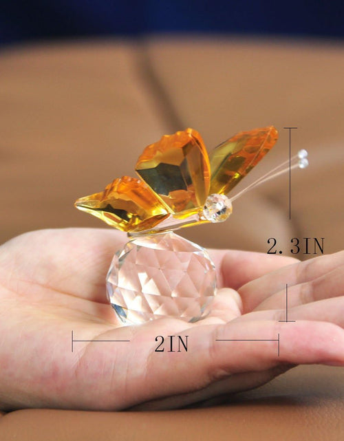 Load image into Gallery viewer, Crystal Flying Butterfly with Crystal Ball Base Figurine Collection Pack of 4
